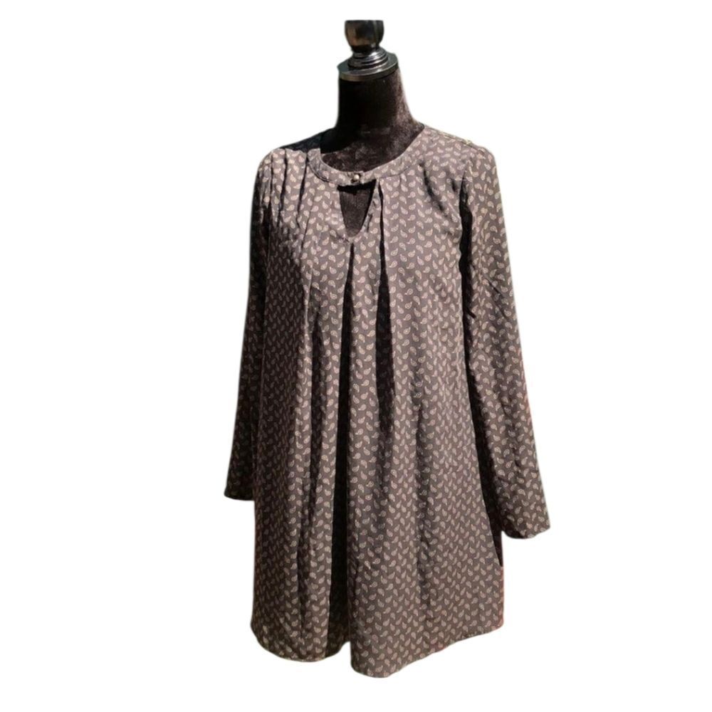 Altar'd State Ladies Black Pullover A Line Paisley Print Boho Dress Sz  S